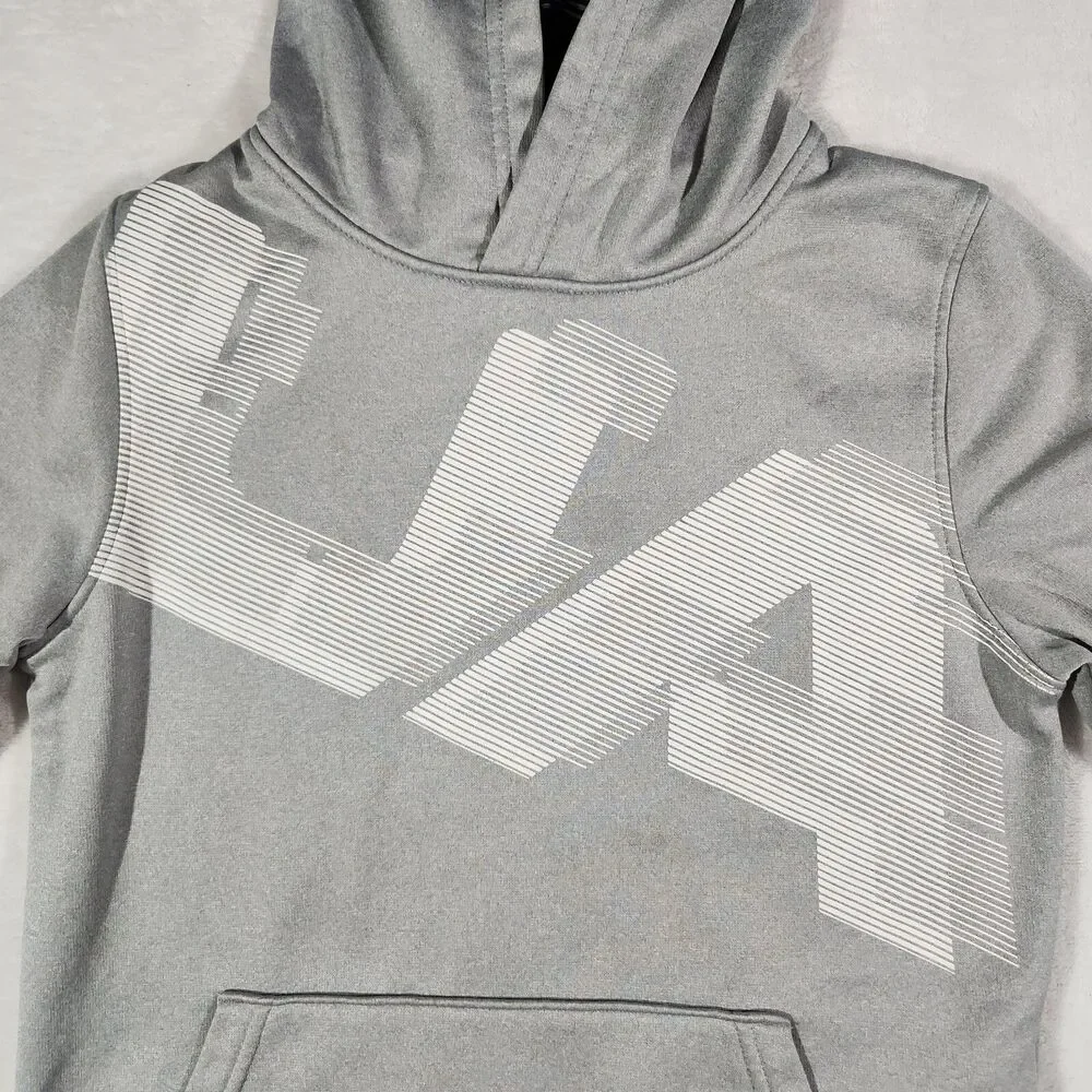 Under Armour ColdGear Hoodie Boys Small Gray White